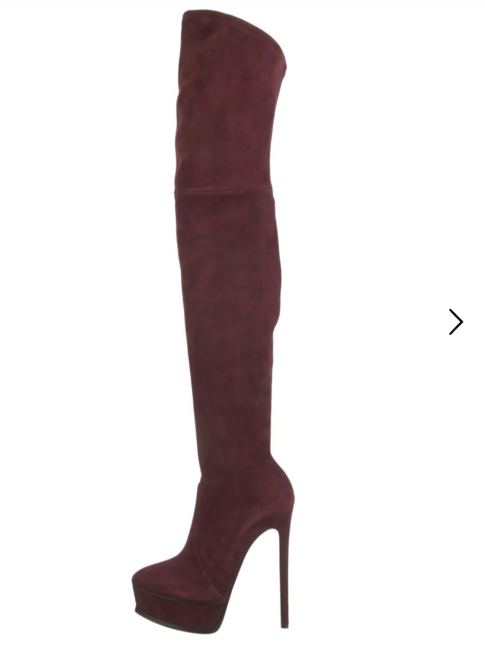 Casadei Over-the-Knee Suede Platform Stiletto Boot - Burgandy